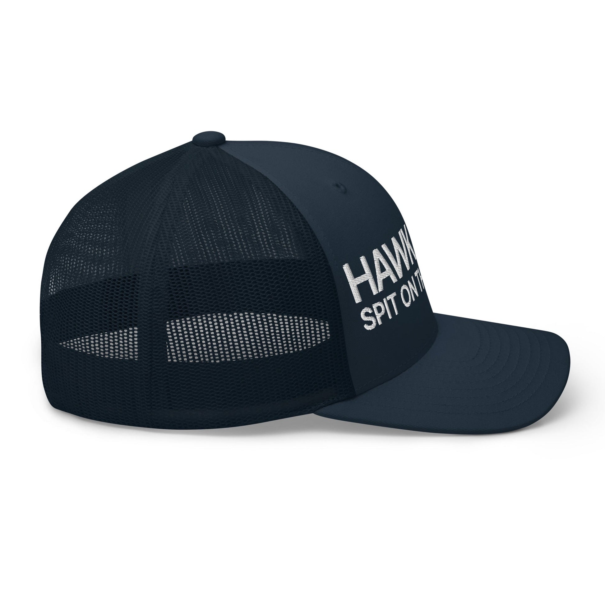 Hawk Tuah Spit on that Thang Retro Trucker Hat Navy