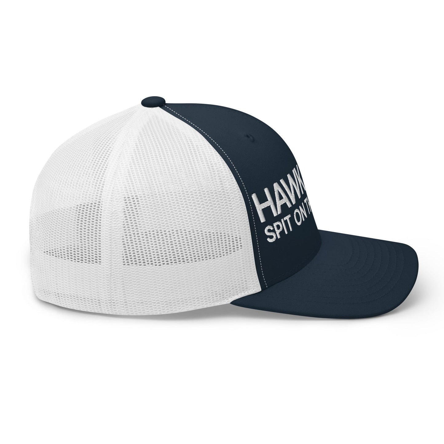 Hawk Tuah Spit on that Thang Retro Trucker Hat Navy White