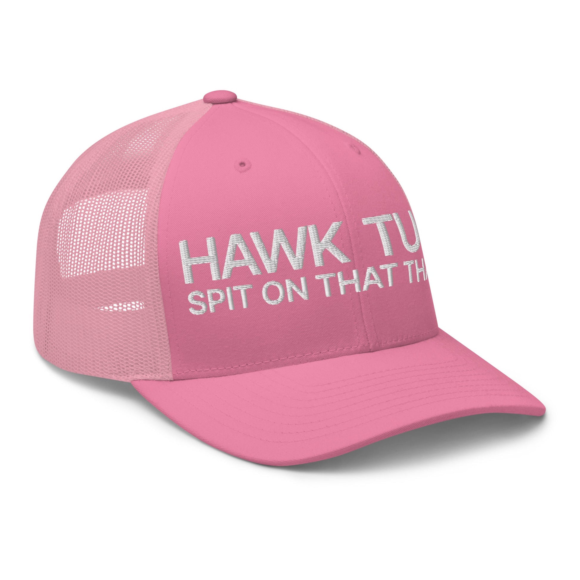 Hawk Tuah Spit on that Thang Retro Trucker Hat Pink