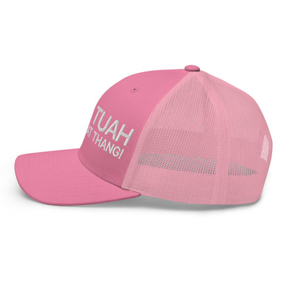 Hawk Tuah Spit on that Thang Retro Trucker Hat Pink