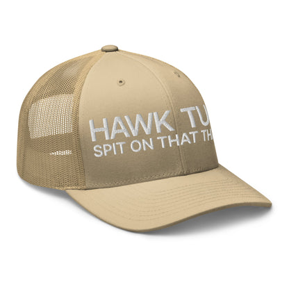 Hawk Tuah Spit on that Thang Retro Trucker Hat Khaki