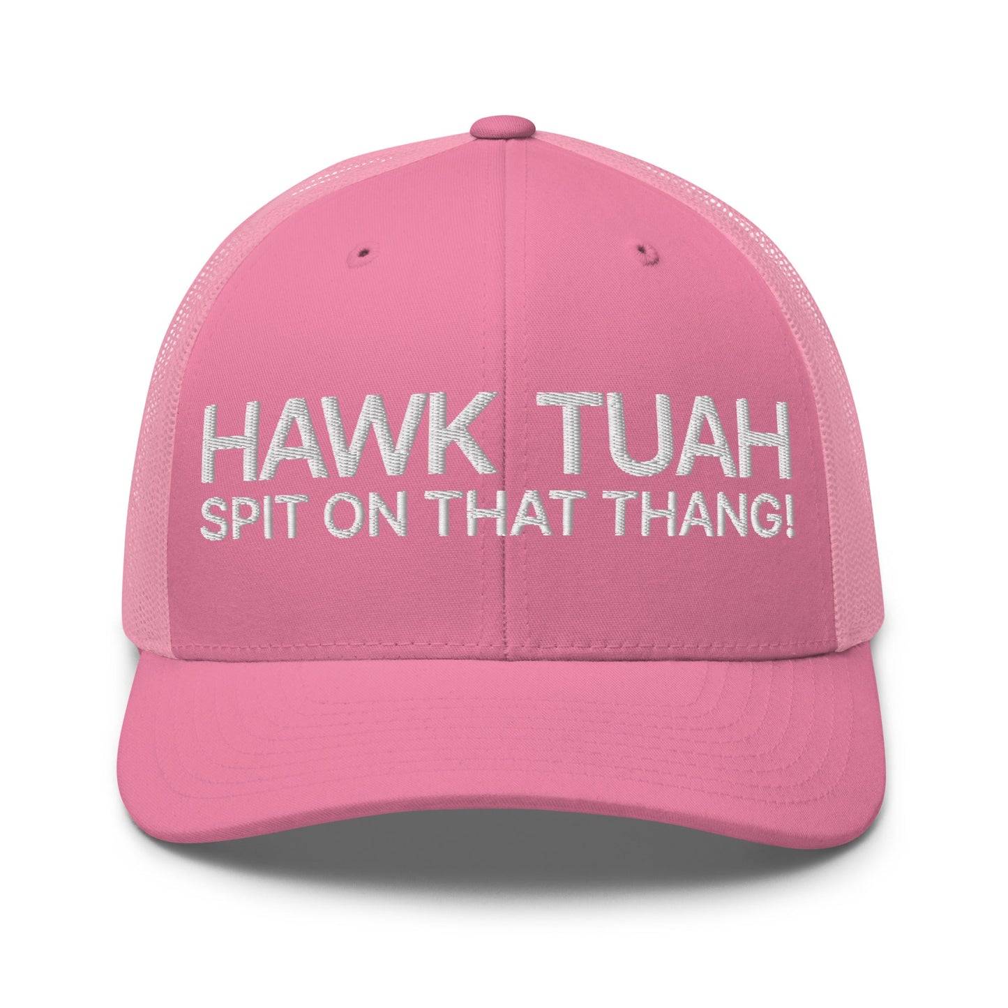 Hawk Tuah Spit on that Thang Retro Trucker Hat Pink