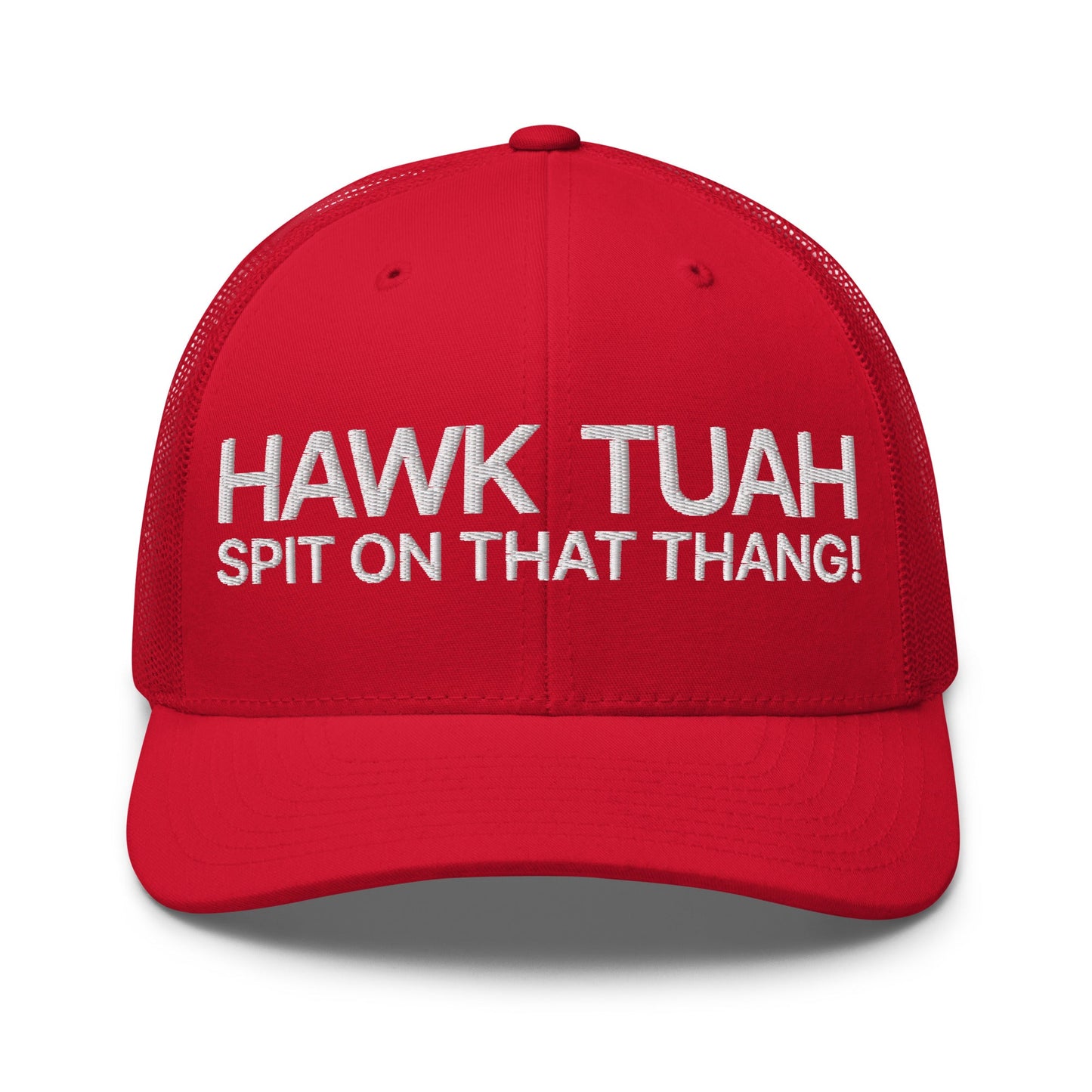 Hawk Tuah Spit on that Thang Retro Trucker Hat Red