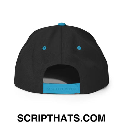 Hawk Tuah Spit on that Thang Snapback Hat Black Teal