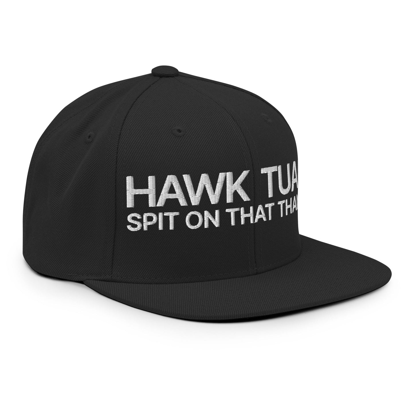 Hawk Tuah Spit on that Thang Snapback Hat Black