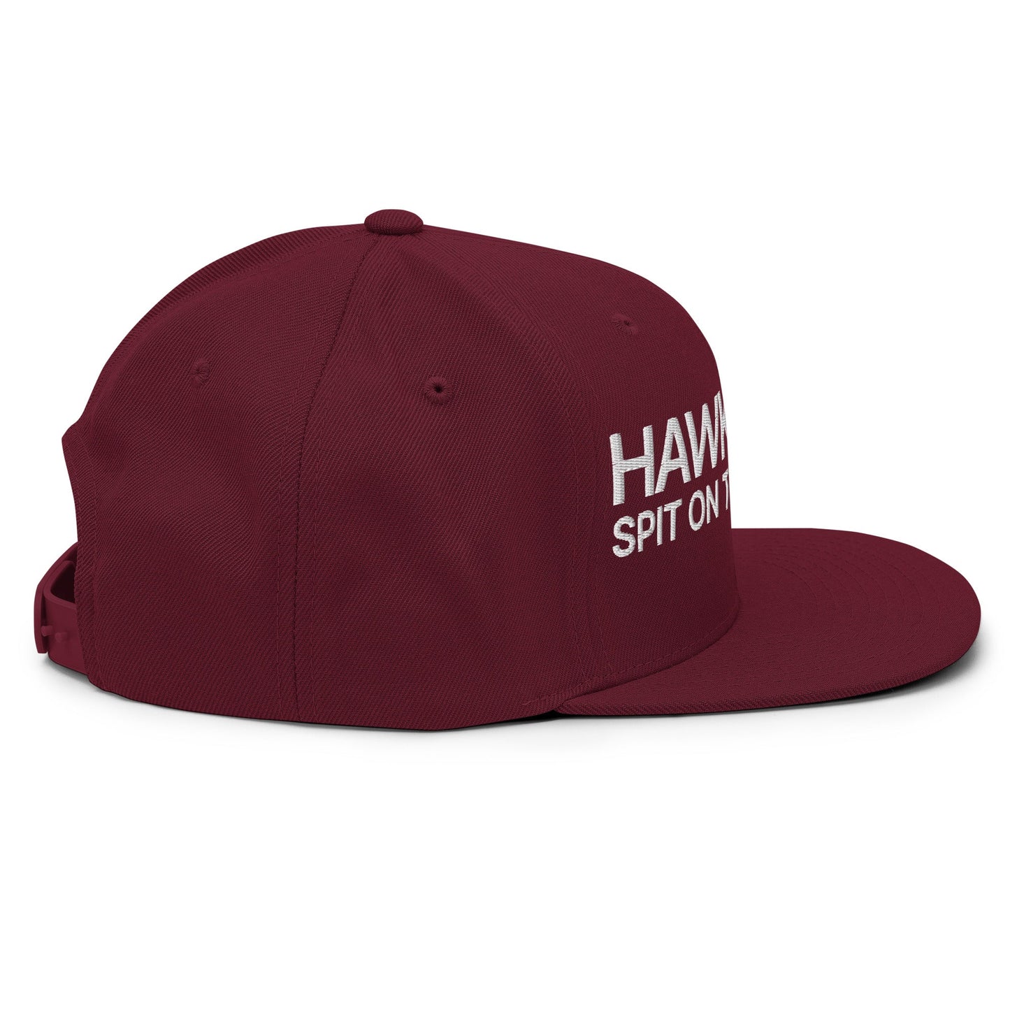 Hawk Tuah Spit on that Thang Snapback Hat Maroon