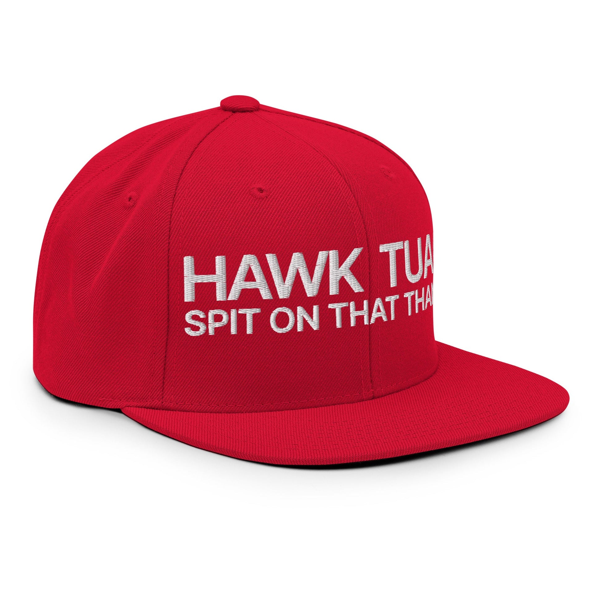 Hawk Tuah Spit on that Thang Snapback Hat Red