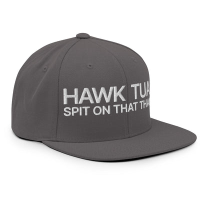 Hawk Tuah Spit on that Thang Snapback Hat Dark Grey