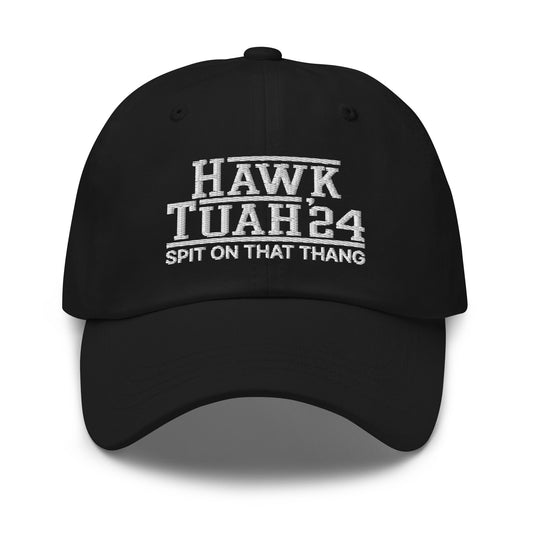 Hawk Tuah Tush '24 2024 Spit on that Thang Dad Hat Black