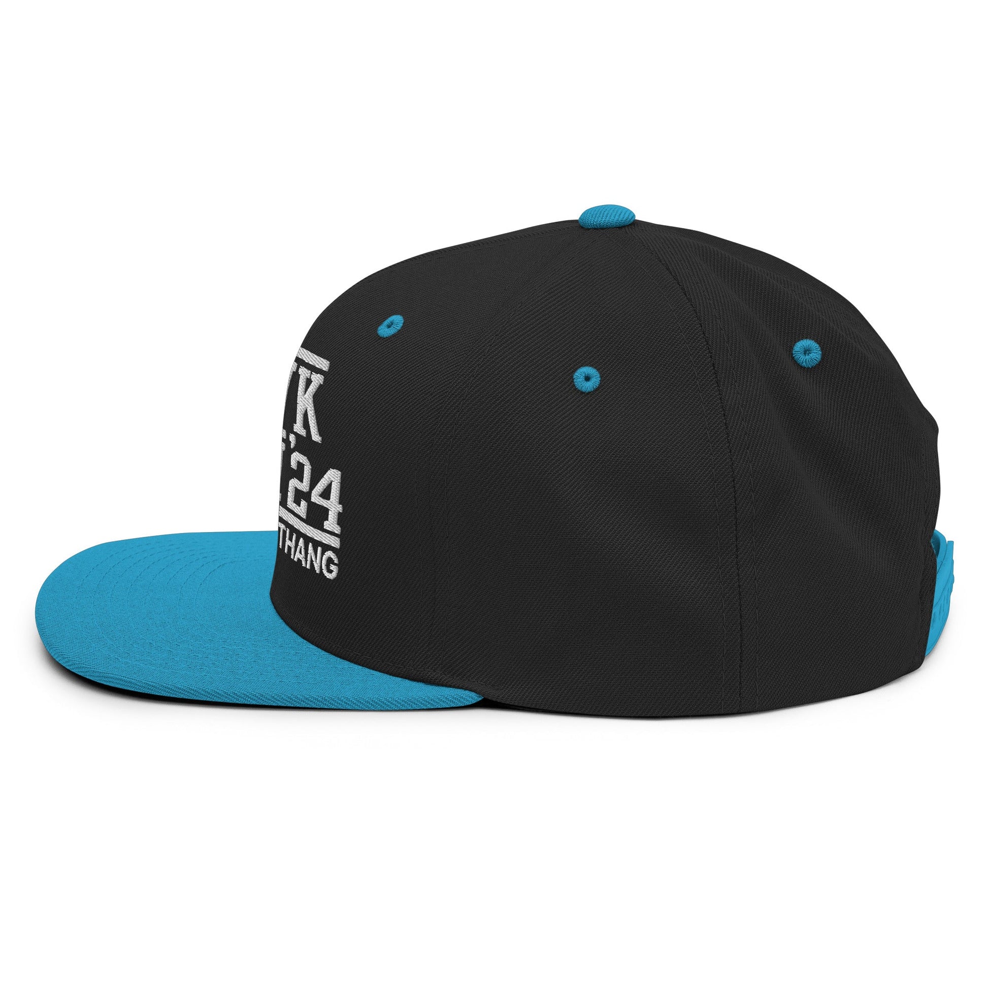 Hawk Tuah Tush '24 2024 Spit on that Thang Snapback Hat Black Teal