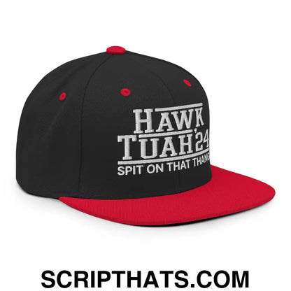 Hawk Tuah Tush '24 2024 Spit on that Thang Snapback Hat Black Red