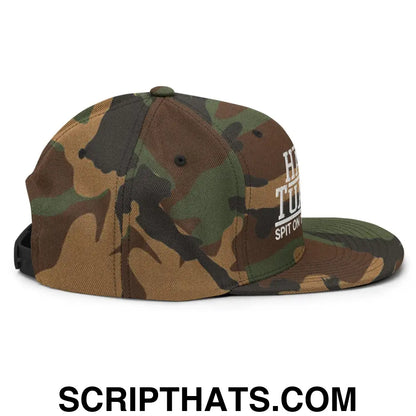 Hawk Tuah Tush '24 2024 Spit on that Thang Snapback Hat Green Camo