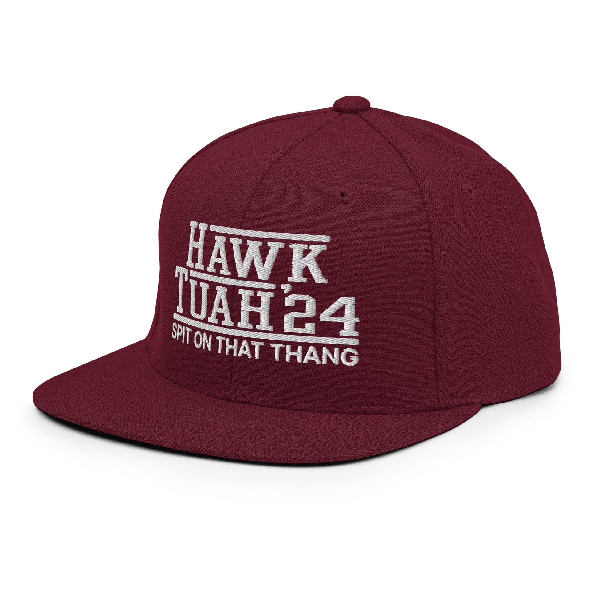 Hawk Tuah Tush '24 2024 Spit on that Thang Snapback Hat Maroon