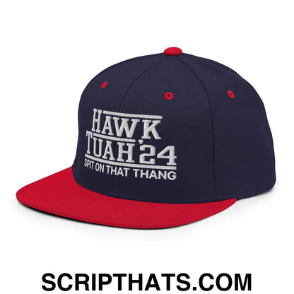 Hawk Tuah Tush '24 2024 Spit on that Thang Snapback Hat Navy Red