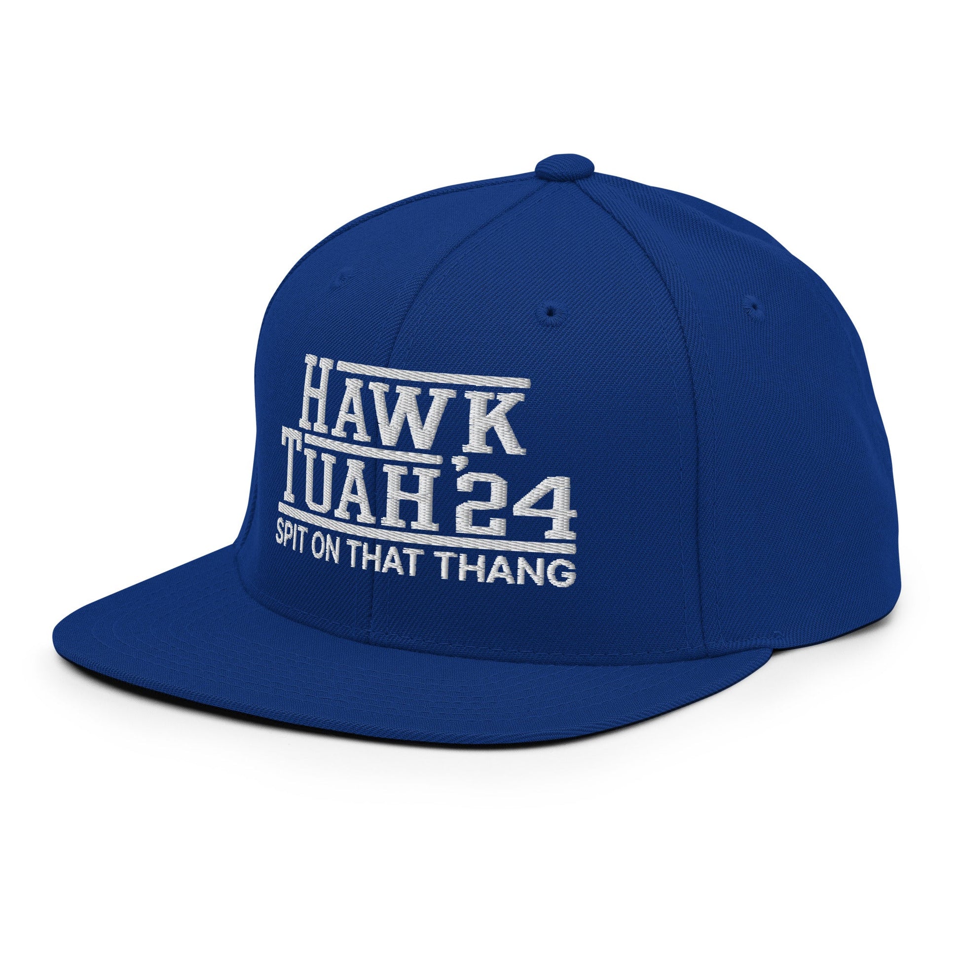 Hawk Tuah Tush '24 2024 Spit on that Thang Snapback Hat Royal Blue