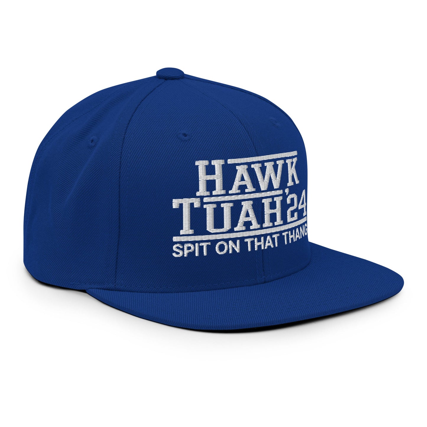 Hawk Tuah Tush '24 2024 Spit on that Thang Snapback Hat Royal Blue