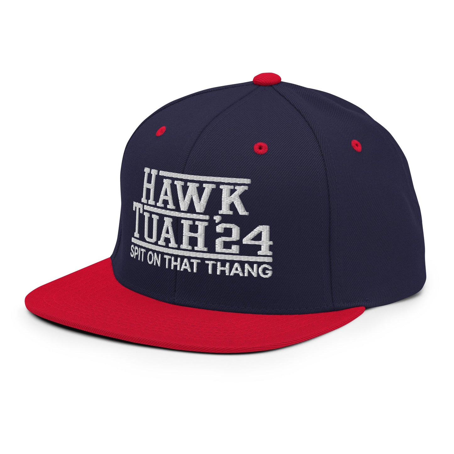 Hawk Tuah Tush '24 2024 Spit on that Thang Snapback Hat Navy Red