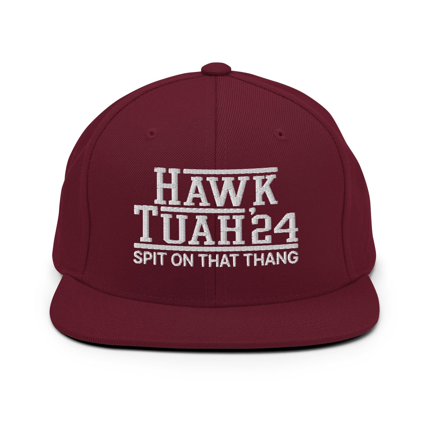 Hawk Tuah Tush '24 2024 Spit on that Thang Snapback Hat Maroon