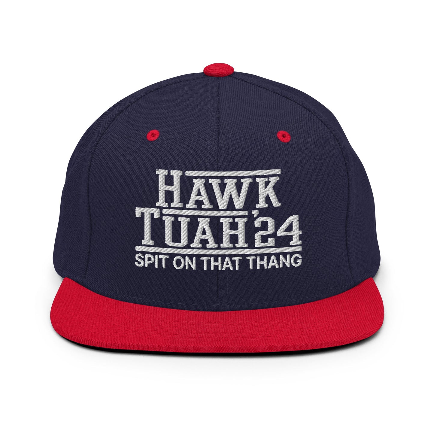 Hawk Tuah Tush '24 2024 Spit on that Thang Snapback Hat Navy Red