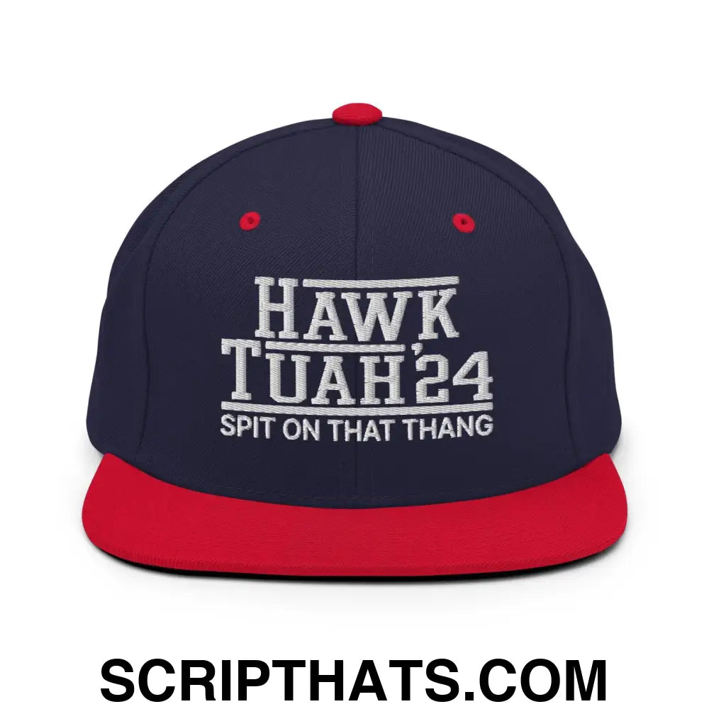 Hawk Tuah Tush '24 2024 Spit on that Thang Snapback Hat Navy Red