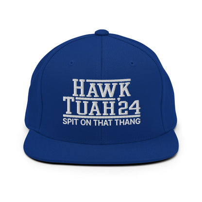 Hawk Tuah Tush '24 2024 Spit on that Thang Snapback Hat Royal Blue