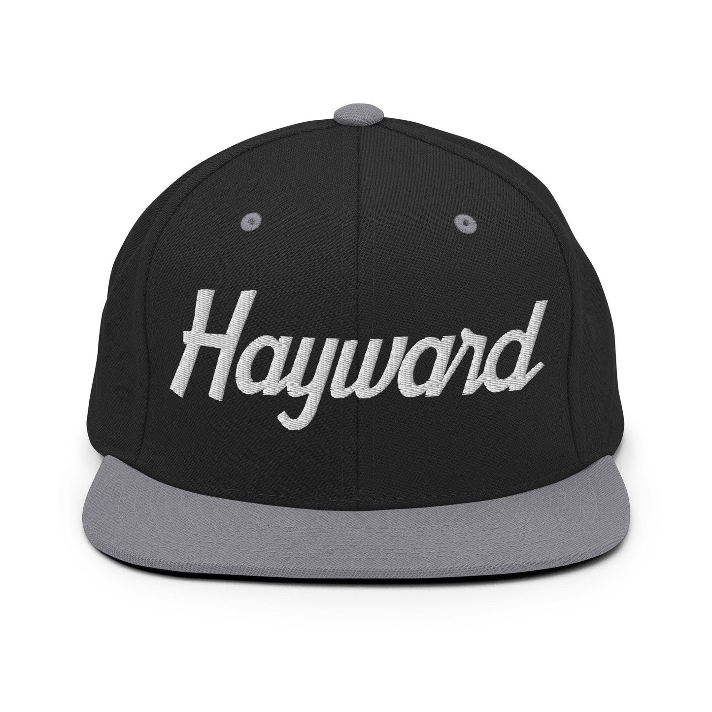 Hayward Script Snapback Hat Black Silver