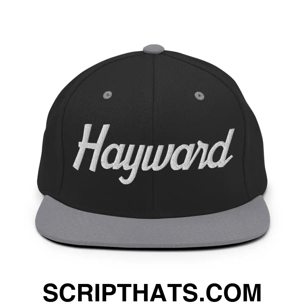 Hayward Script Snapback Hat Black Silver