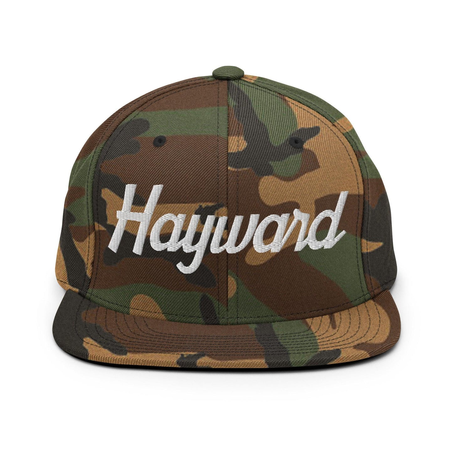 Hayward Script Snapback Hat Green Camo