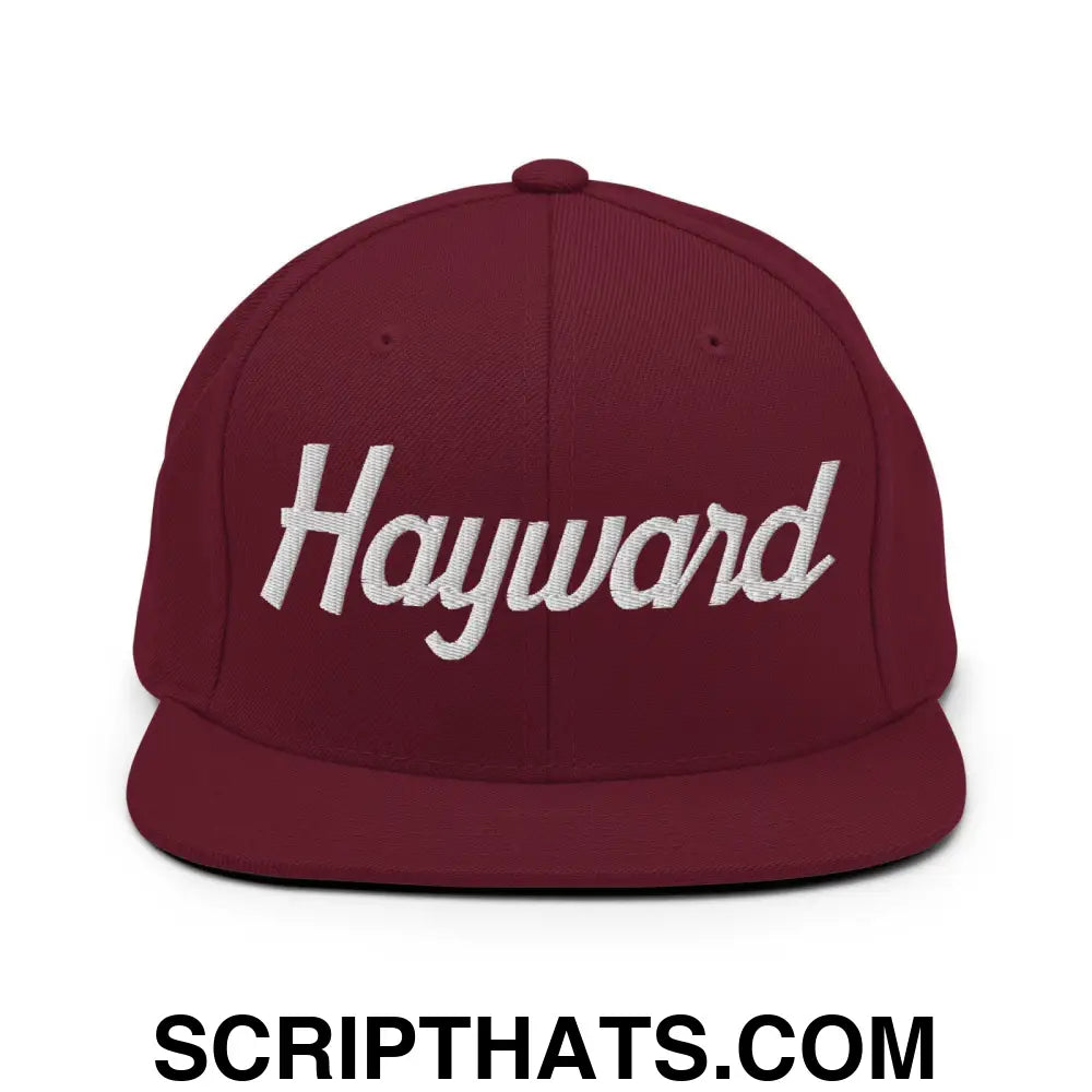 Hayward Script Snapback Hat Maroon