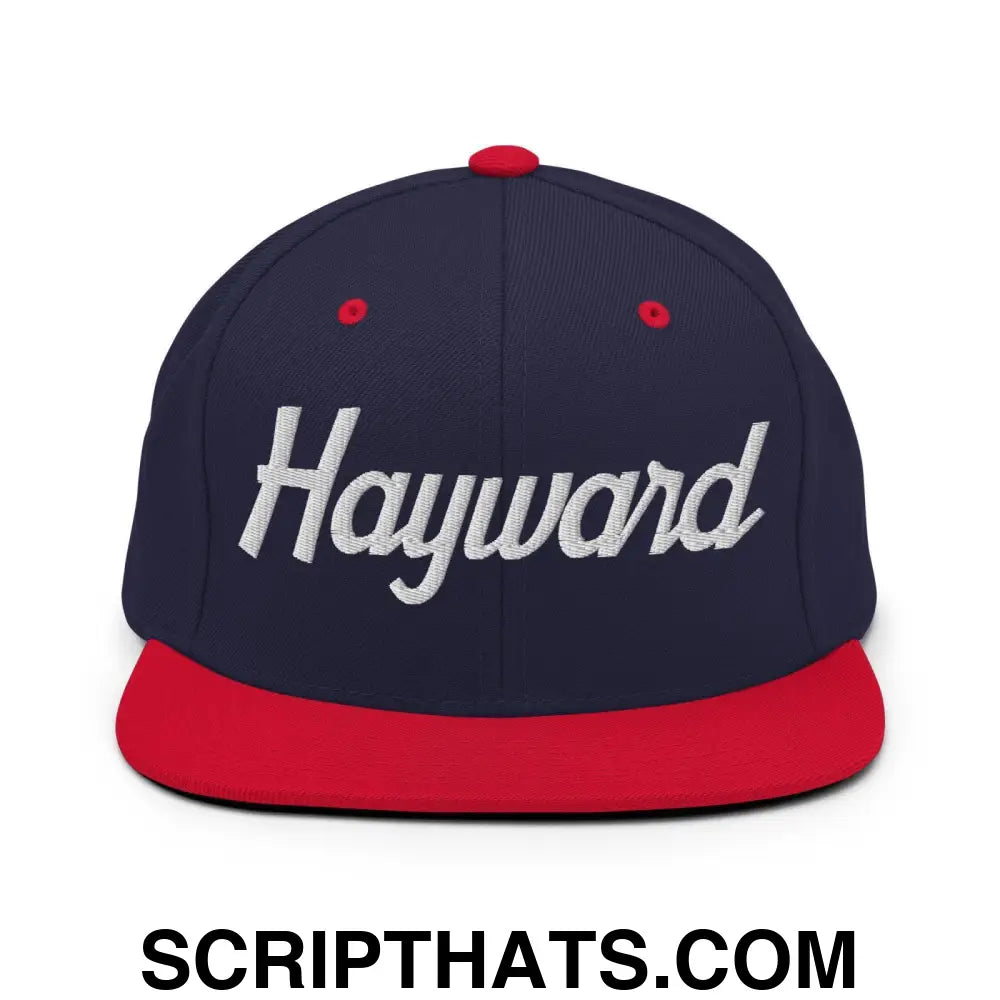 Hayward Script Snapback Hat Navy Red