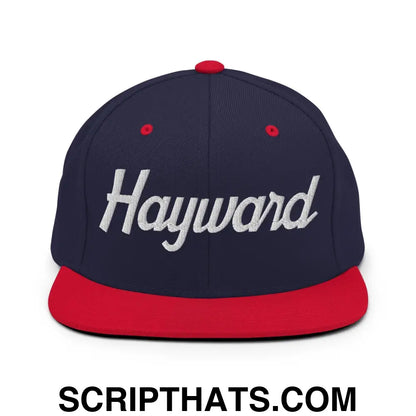 Hayward Script Snapback Hat Navy Red