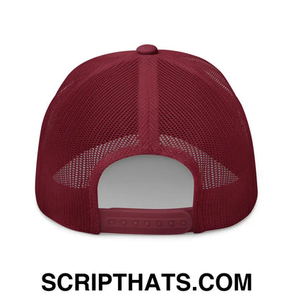 Haz América Mexicana Orta Vez Embroidered Mesh Trucker Hat Cranberry