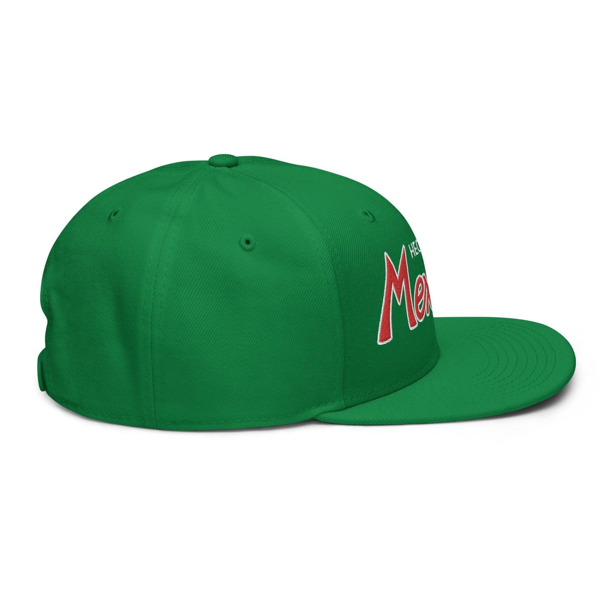 Hecho en Mexico II Script Snapback Hat Kelly Green