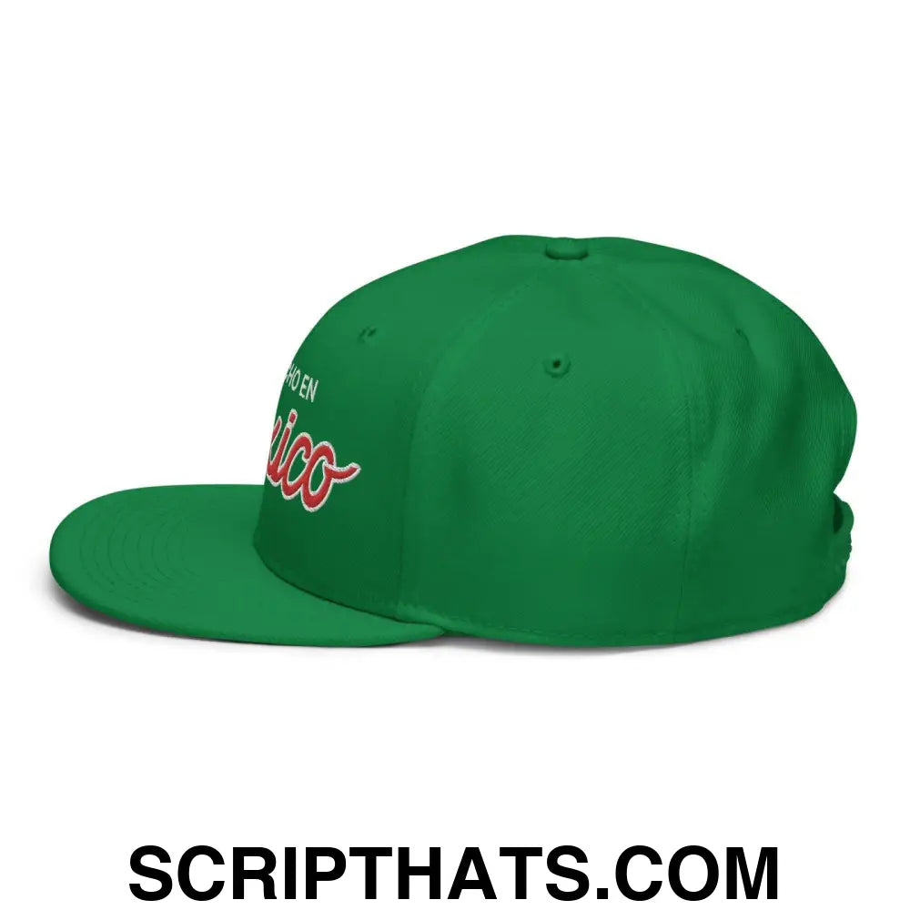 Hecho en Mexico II Script Snapback Hat Kelly Green