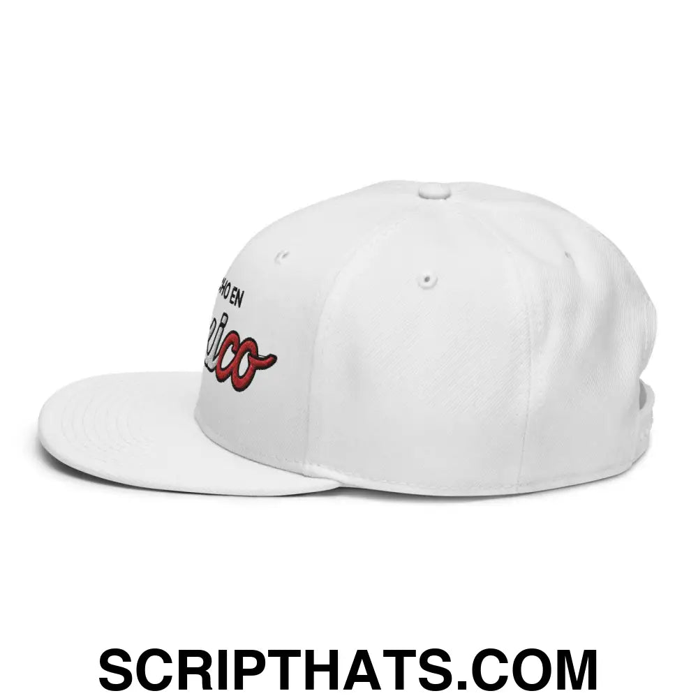 Hecho en Mexico III Script Snapback Hat White