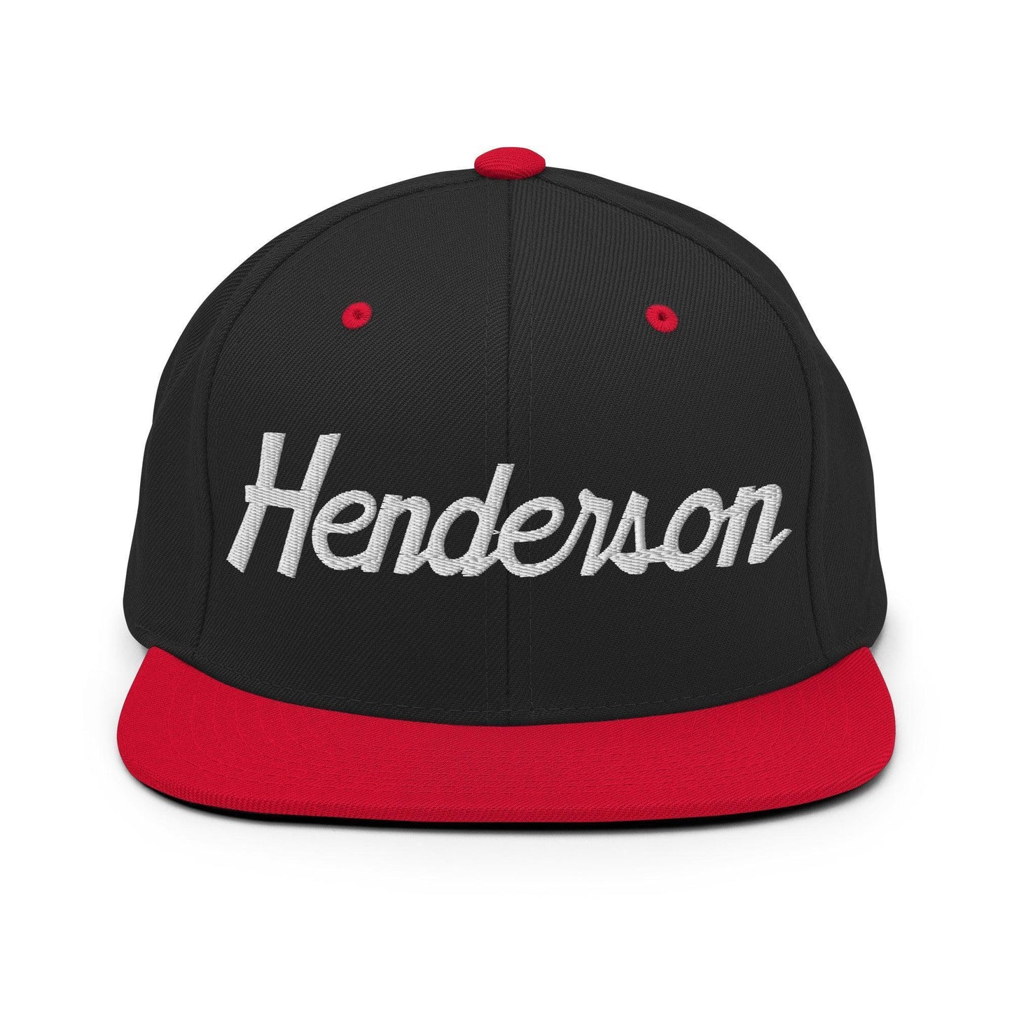 Henderson Script Snapback Hat Black Red