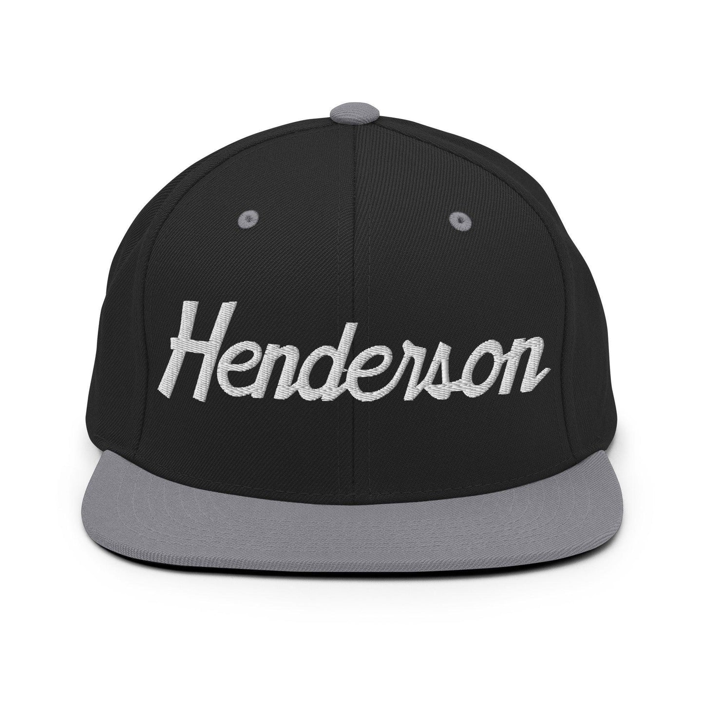 Henderson Script Snapback Hat Black Silver