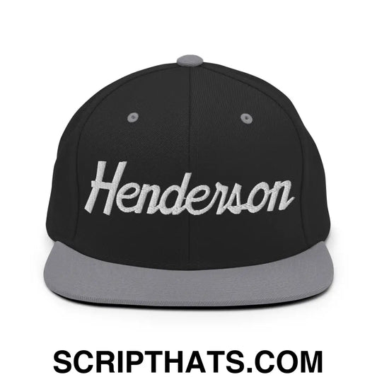 Henderson Script Snapback Hat Black Silver