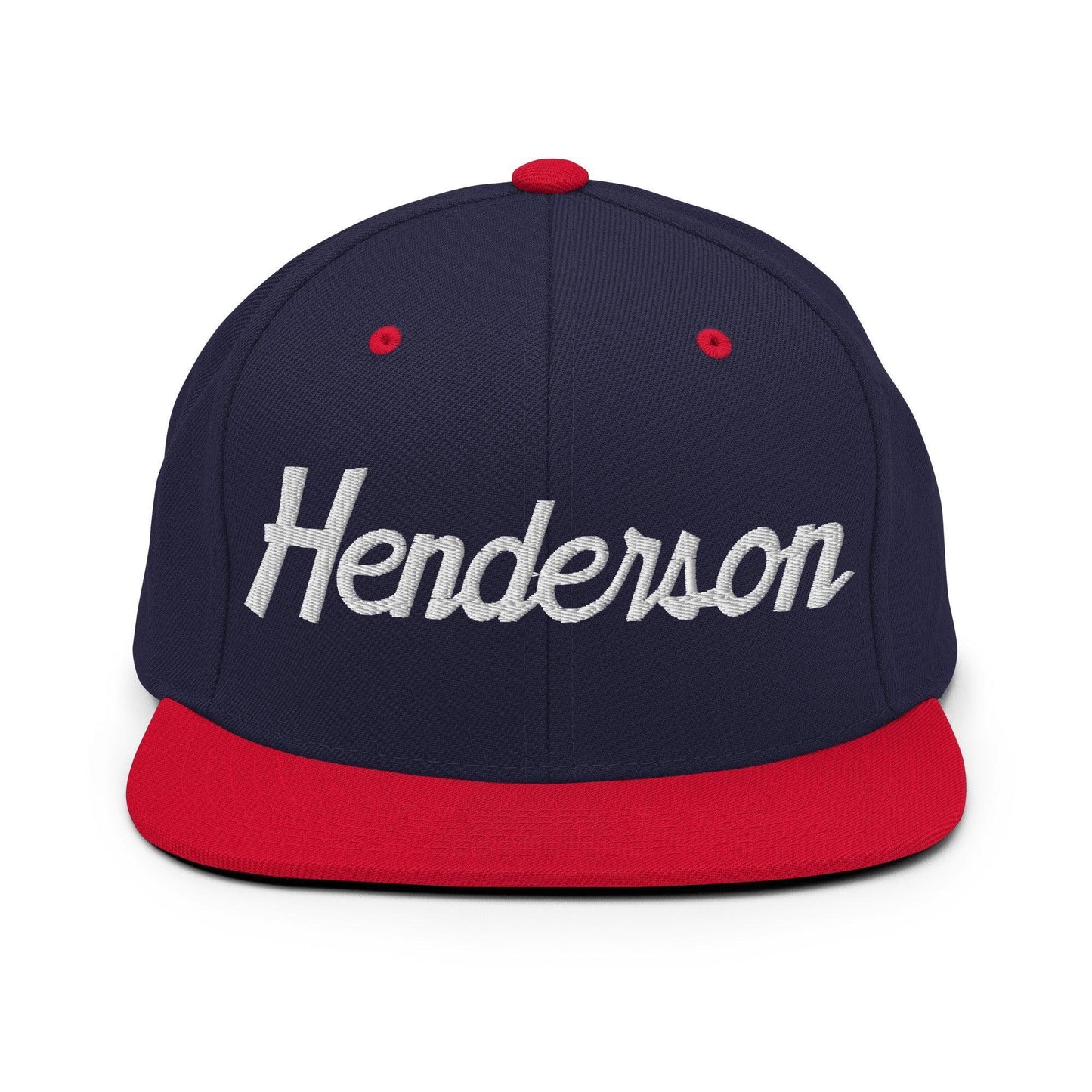 Henderson Script Snapback Hat Navy Red