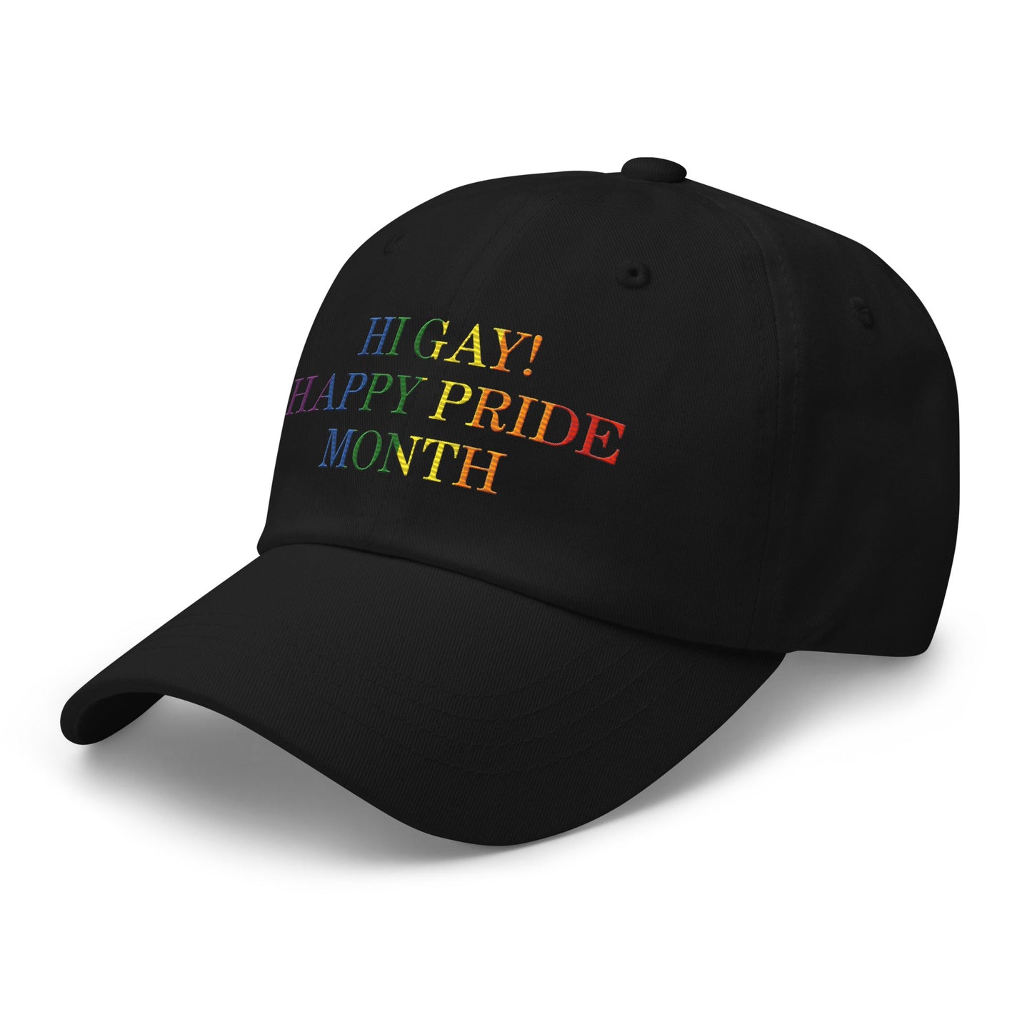 Hi Gay! Happy Pride Month Dad Hat Black