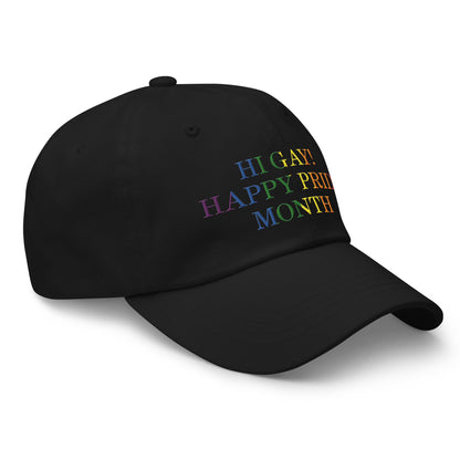 Hi Gay! Happy Pride Month Dad Hat Black