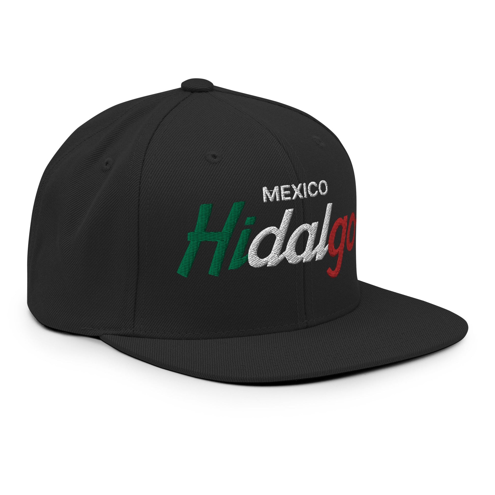 Hidalgo Mexico Vintage Sports Script Snapback Hat Black