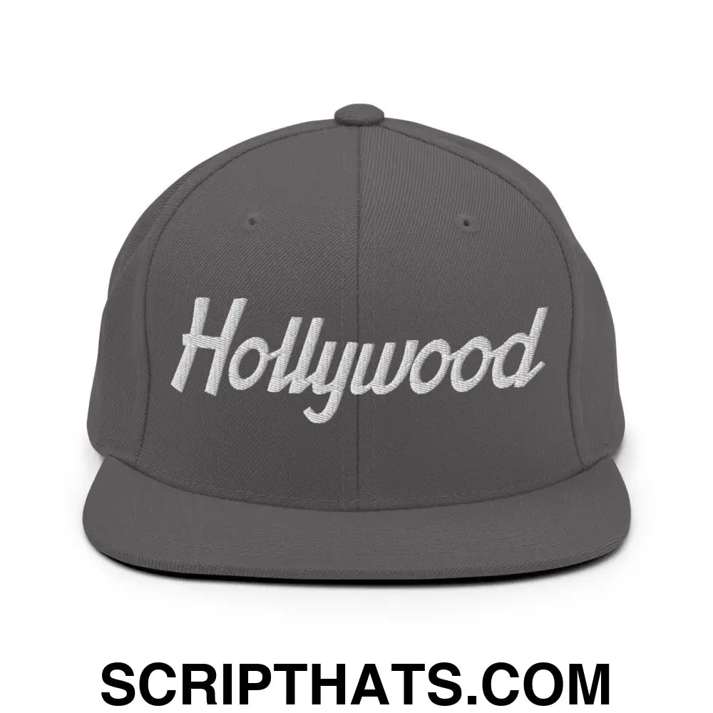 Hollywood Script Snapback Hat Dark Grey