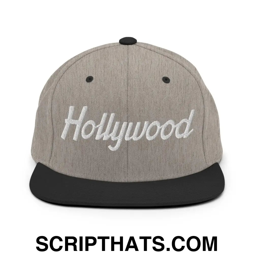 Hollywood Script Snapback Hat Heather Black