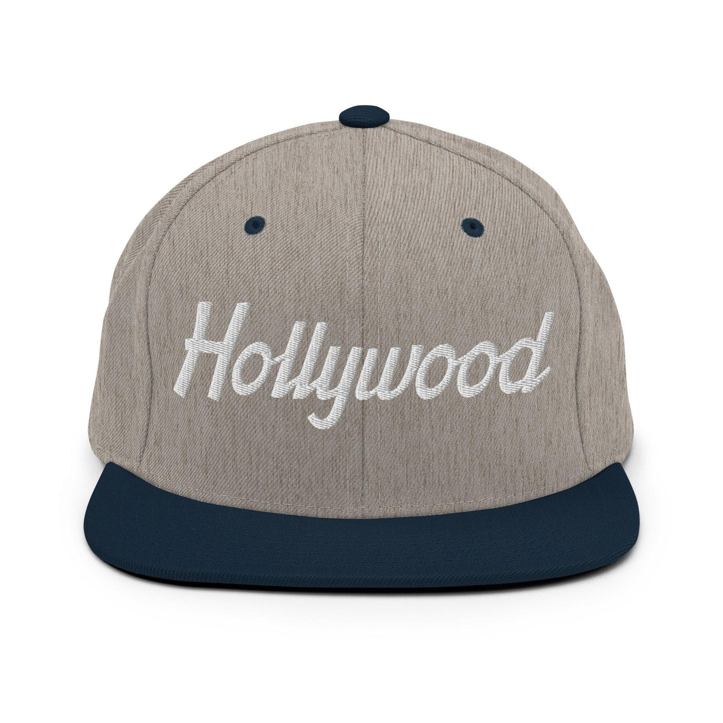 Hollywood Script Snapback Hat Heather Grey Navy