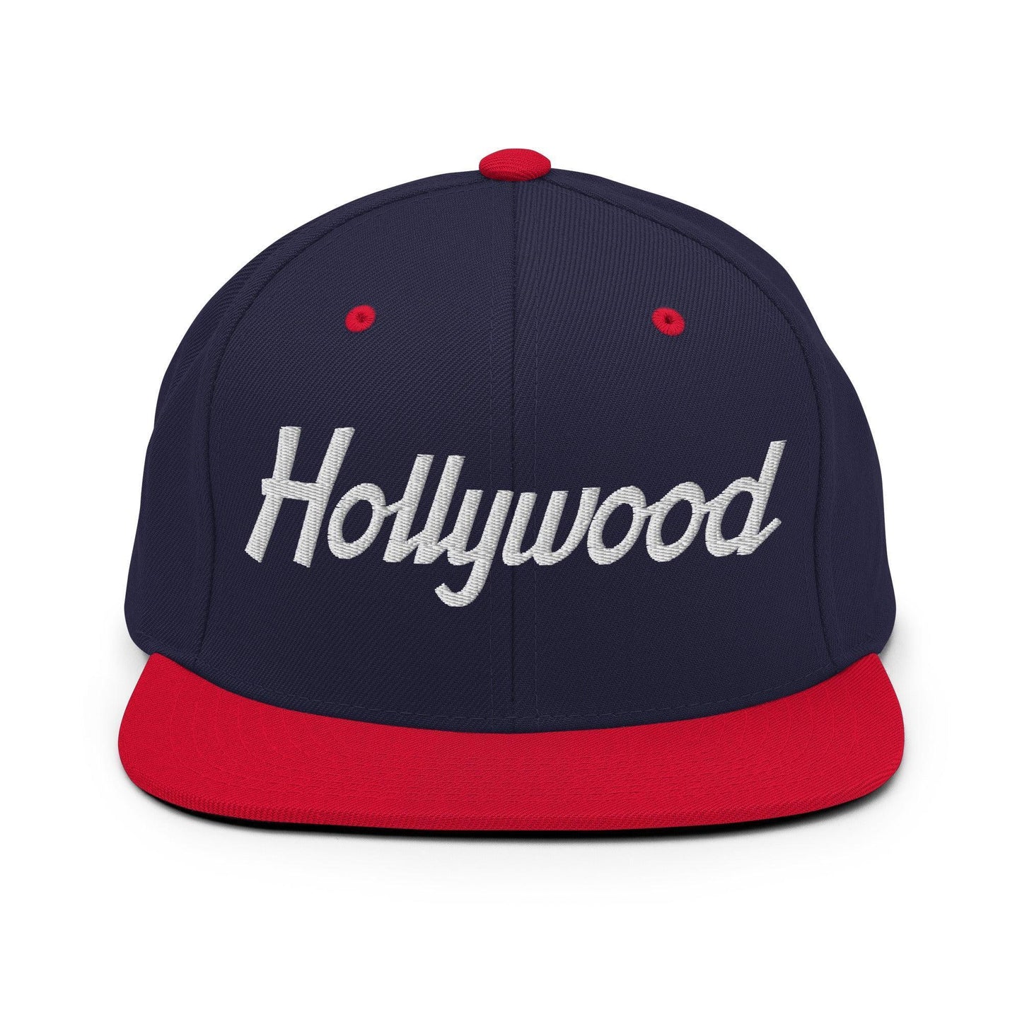 Hollywood Script Snapback Hat Navy Red