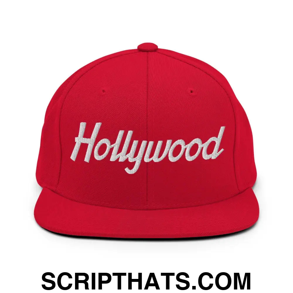 Hollywood Script Snapback Hat Red