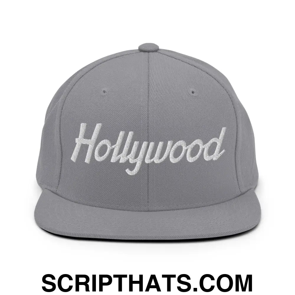 Hollywood Script Snapback Hat Silver