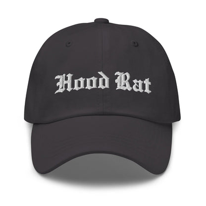 Hood Rat OG Old English Dad Hat Dark Grey