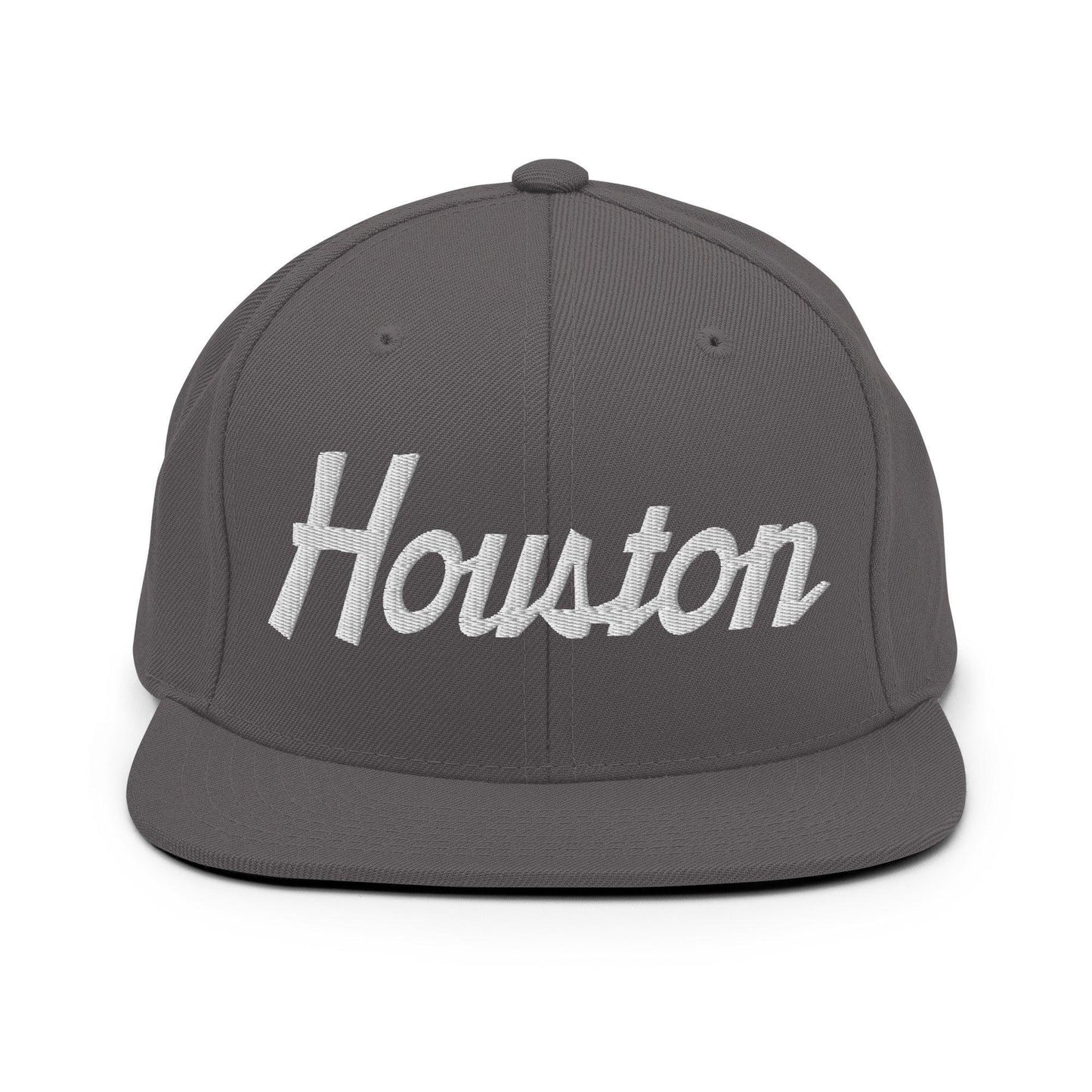 Houston Script Snapback Hat Dark Grey